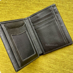 Ví đứng da bò cao cấp màu đen Kalanos KBN210-Den Vertical leather wallet - Kalanos