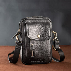 Túi xách đeo chéo nhỏ gọn da bò Kalanos KTN2090-Den Leather wallet bag- Kalanos