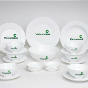 Bộ chén dĩa cao cấp, in logo theo yêu cầu